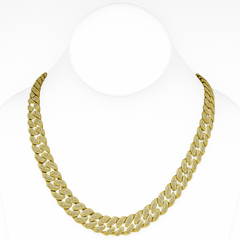SPECIAL! 11MM 10.60ct 14KT Yellow Gold Diamond Round Cuban Necklace 24"
