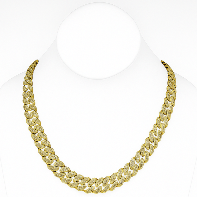 SPECIAL! 11MM 10.60ct 14KT Yellow Gold Diamond Round Cuban Necklace 24"