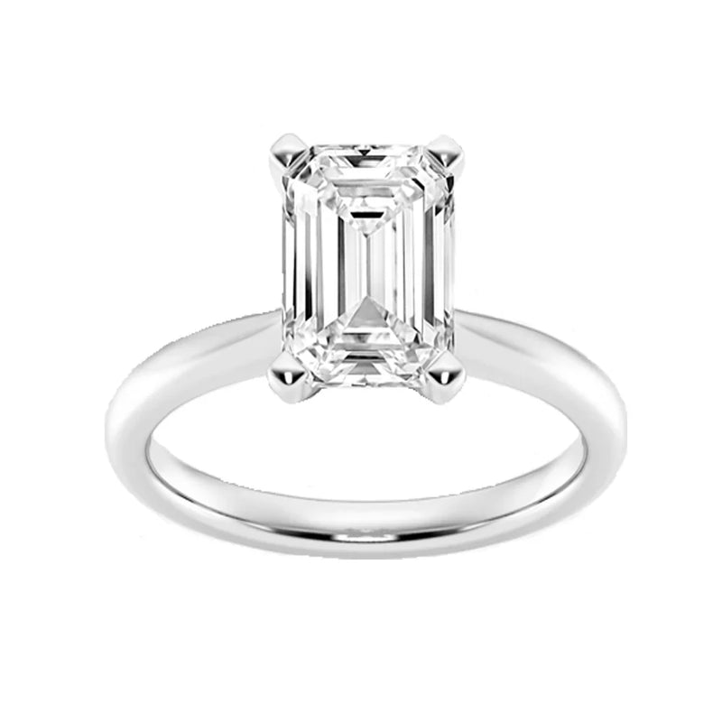 SPECIAL!.90ct G SI 14K White Gold Emerald Cut Diamond Solitaire Engagement Ring Size 6.5