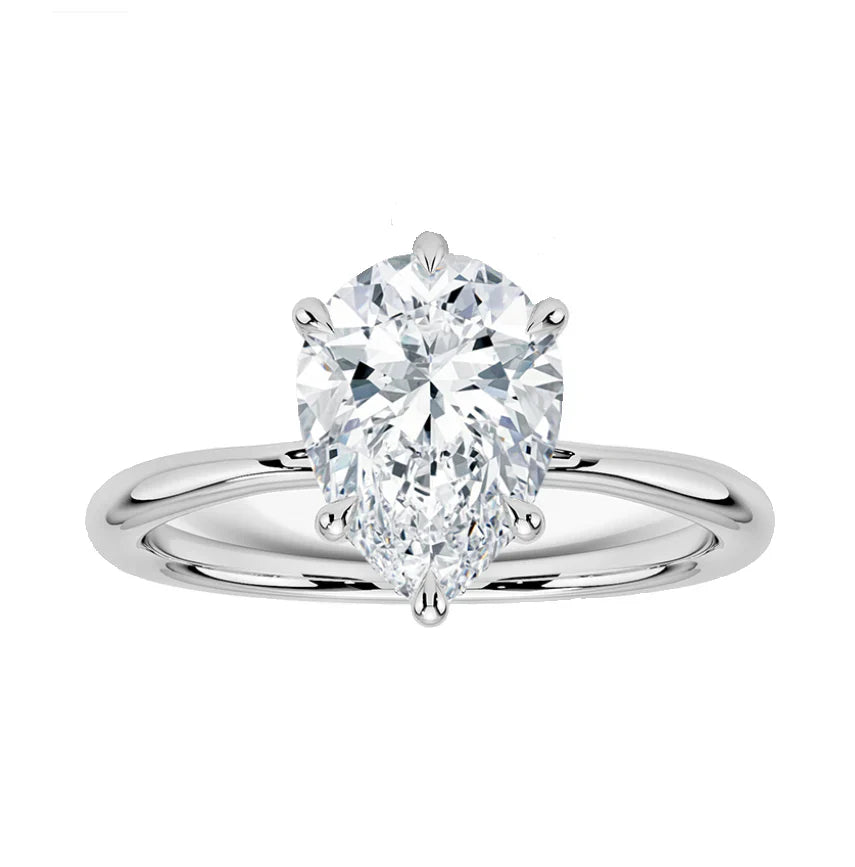 SPECIAL! 1.02ct G SI 14K White Gold Pear Shape Diamond Solitaire Ladies Ring