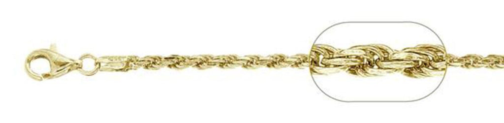 CLOSEOUT 20% OFF!  120-6MM Yellow Gold Plated Rope Chain .925 Solid Sterling Silver Sizes 8-30" NEW
