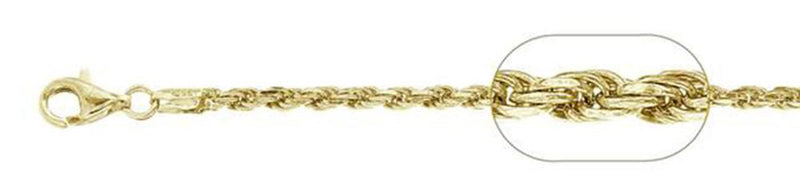 CLOSEOUT 20% OFF!  120-6MM Yellow Gold Plated Rope Chain .925 Solid Sterling Silver Sizes 8-30" NEW