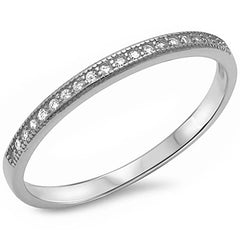 .11ct 14kt White Gold E-VS Round Diamond Wedding Anniversary Accent Band