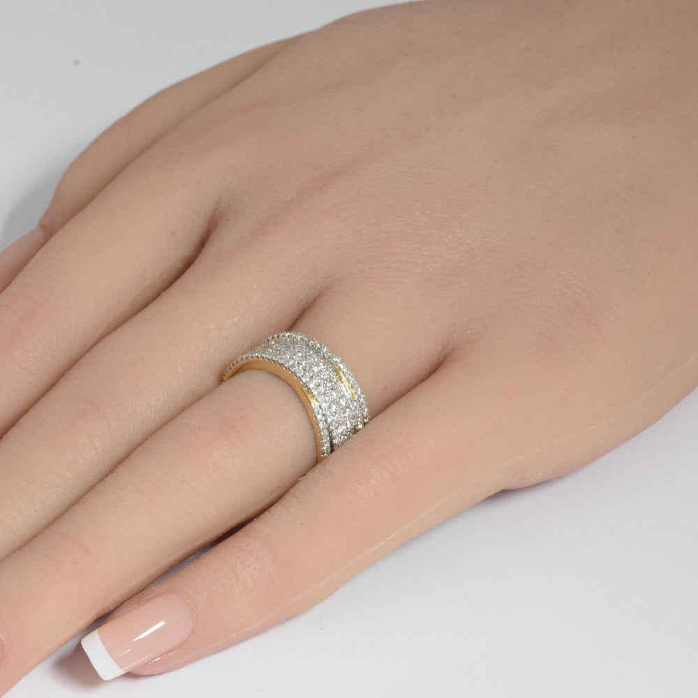 SPECIAL! .95ct 14K Yellow Gold Round Women's Diamond Band Ring Size 6.5