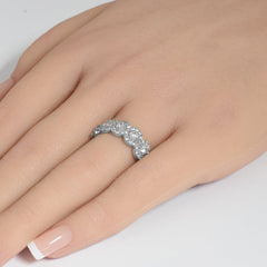 SPECIAL!  1.00ct 14k White Gold Diamond Anniversary Fashion Band Ring Size 6.5