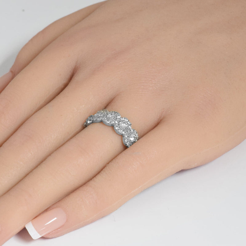 SPECIAL!  1.00ct 14k White Gold Diamond Anniversary Fashion Band Ring Size 6.5