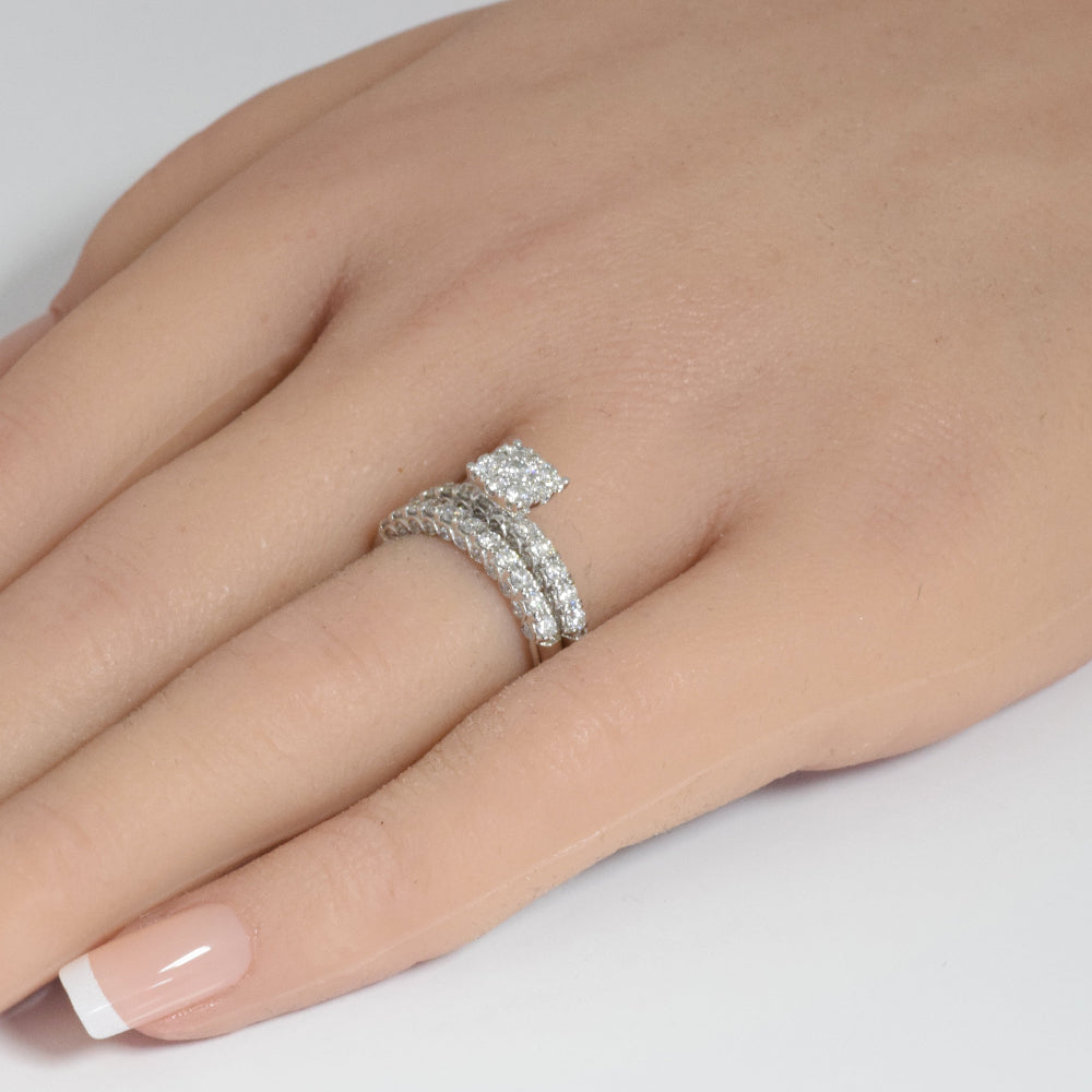 DIAMOND CLOSEOUT!  1.0ct 14k White Gold Round Diamond Engagement Ring Bridal Set Size 6.5
