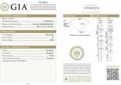 .54CT D VVS2 Loose Modified Cushion Cut Natural Diamond GIA CERTIFIED