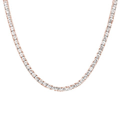 5MM Available 2 Colors Round Cubic Zirconia Necklace .925 Sterling Silver 18",22"