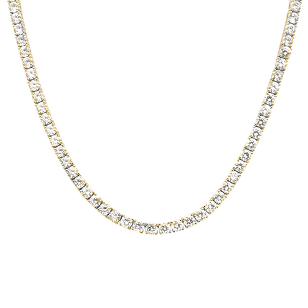 5MM Available 2 Colors Round Cubic Zirconia Necklace .925 Sterling Silver 18",22"