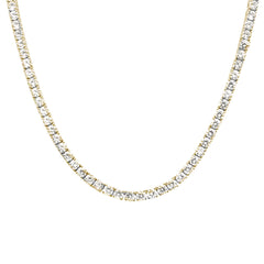 5MM Available 2 Colors Round Cubic Zirconia Necklace .925 Sterling Silver 18",22"