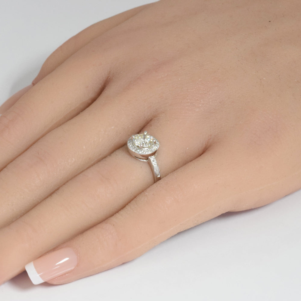 DIAMOND CLOSEOUT! .85ct G SI 14K White Gold Round Diamond Engagement Ring Size 6.5