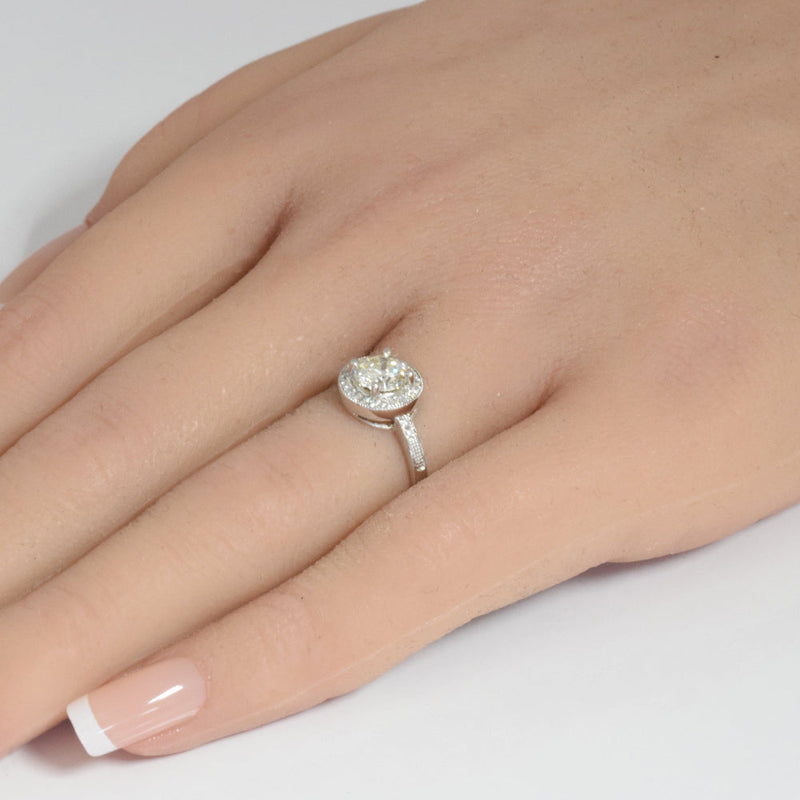 DIAMOND CLOSEOUT! .85ct G SI 14K White Gold Round Diamond Engagement Ring Size 6.5