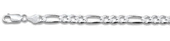 150-6.2MM  Pave Figaro Chain .925  Solid Sterling Silver Available in 7"- 30" inches NEW