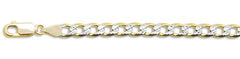 150-6MM Yellow Gold Plated Pave Curb Chain .925  Solid Sterling Silver Available in 8"- 32" inches NEW