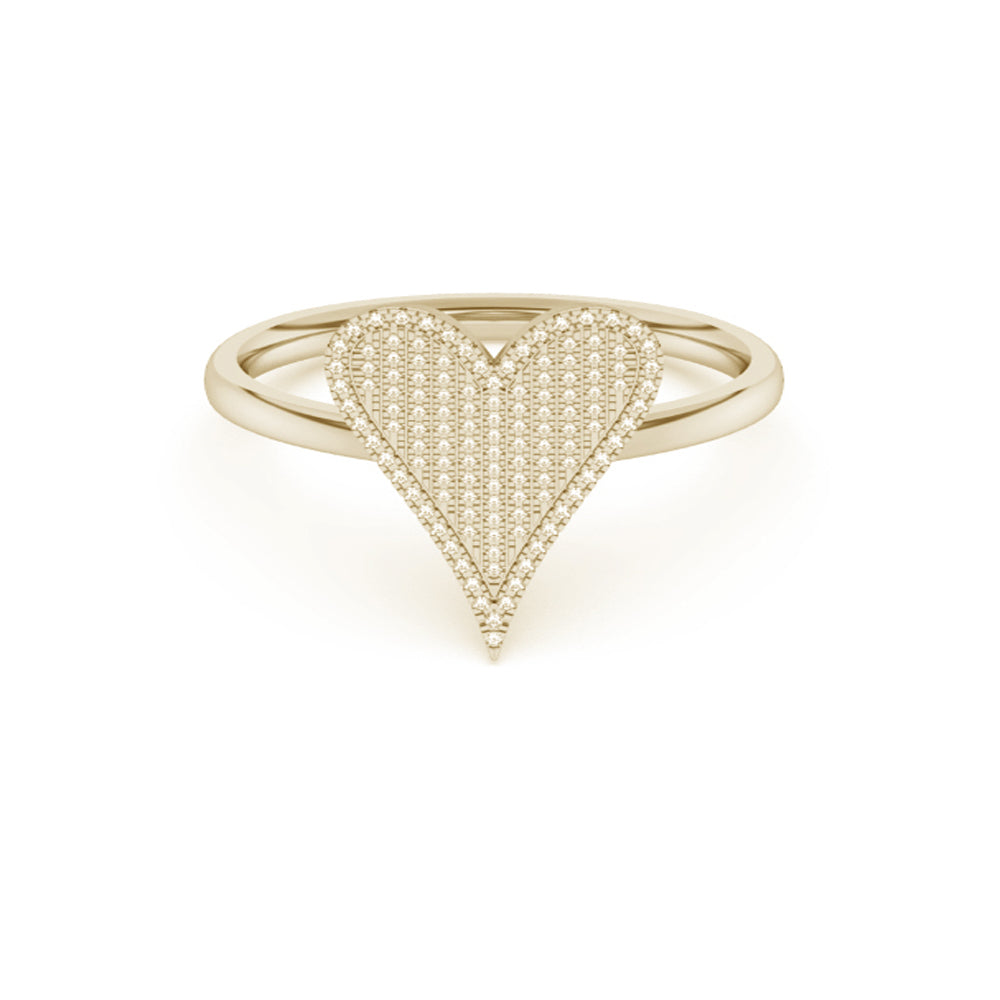 SPECIAL! .22ct G SI 14K Yellow Gold Diamond Heart Band Ring Size 6.5