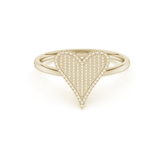 SPECIAL! .22ct G SI 14K Yellow Gold Diamond Heart Band Ring Size 6.5