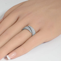 SPECIAL! .62ct G SI 14K White Gold Diamond Wrap Arround Band Ring Size 6.5