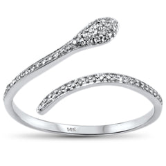 SPECIAL!.15ct 14KT White Gold Snake Serpent Trendy Wrap around Diamond Ring