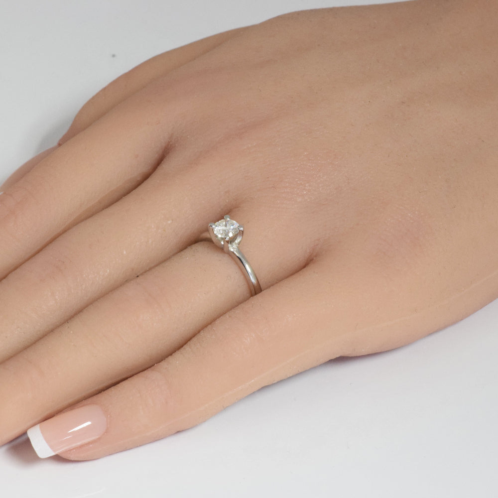 SPECIAL! .50ct G SI 14K White Gold Round Diamond Solitaire Ring Size 6.5
