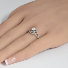 SPECIAL! .74ct G SI 14K White Gold Diamond Halo Style Engagement Ring Size 6.5