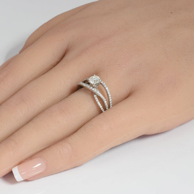 SPECIAL! .86ct G SI 14K White Gold Diamond Wrap Around Engagement Ring Size 6.5