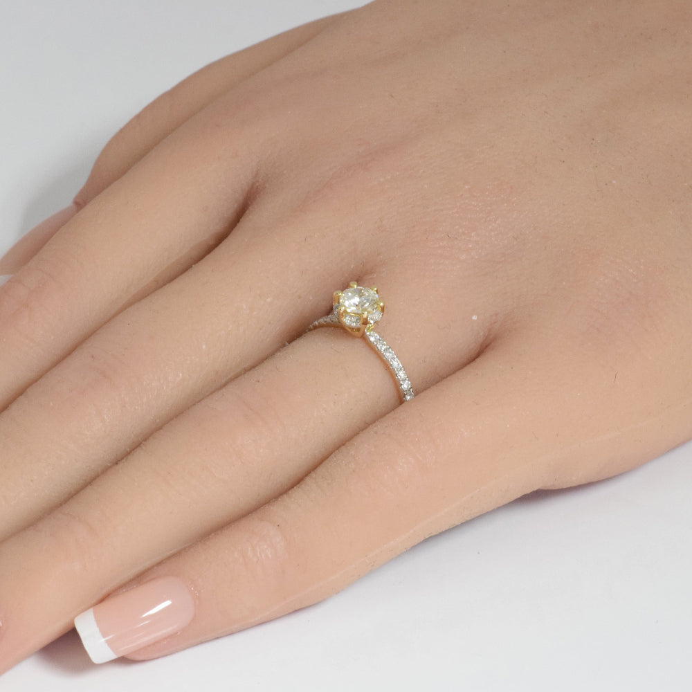 SPECIAL!.67ct G SI 14K Yellow Gold Diamond Round Solitaire Engagement Ring Size 6.5
