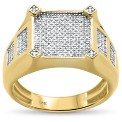 SPECIAL! .33ct 14k Yellow Gold Men's Diamond Micro Pave Band Ring Size 10
