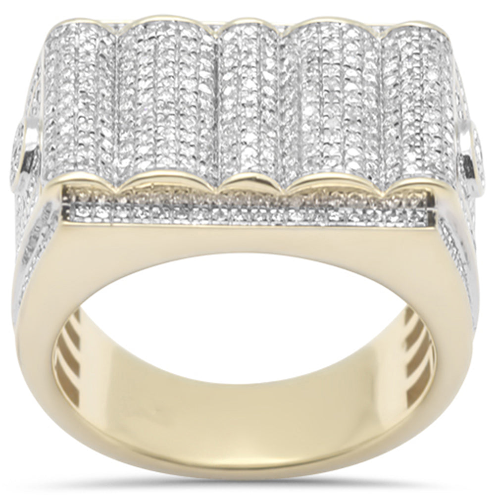 SPECIAL!1.03ct G SI 14K Yellow Gold Round & Baguette Diamond Men's Ring Band