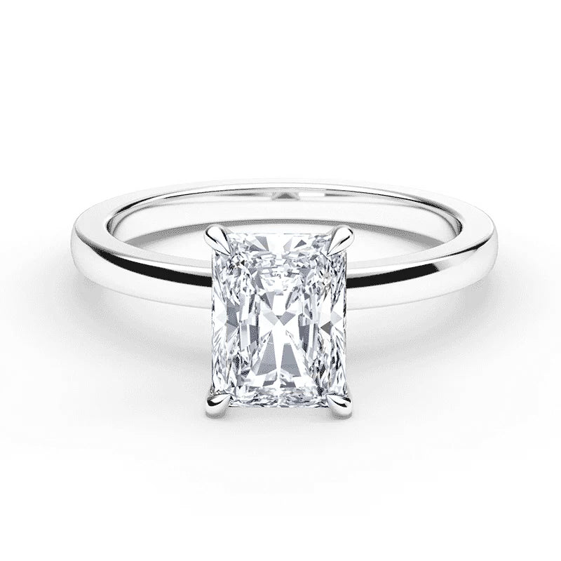 SPECIAL! 1.01ct I-SI1 GIA CERTIFIED 14K White Gold Radiant Cut Diamond Solitaire Ring Band Size 7