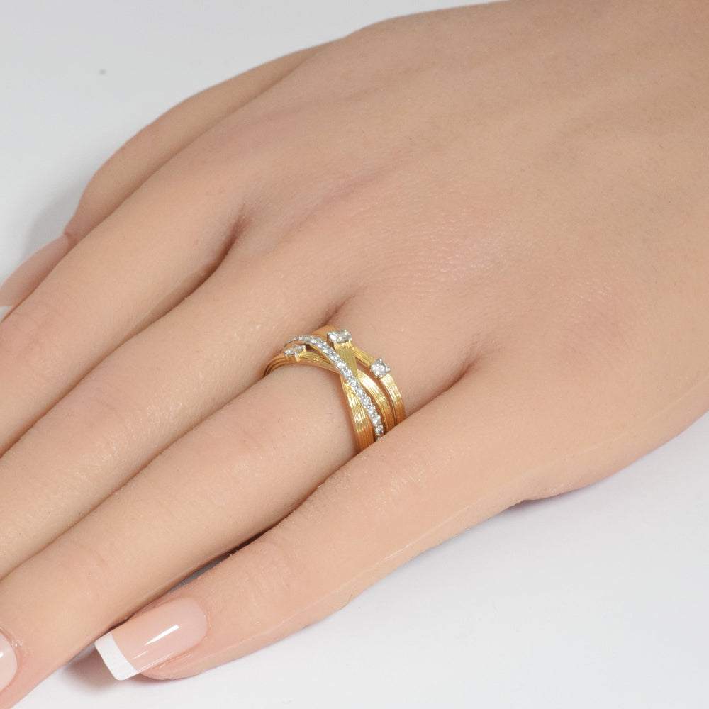 SPECIAL!.49ct G SI 14K Yellow Gold Diamond Wrap Around Band Ring Size 6.5
