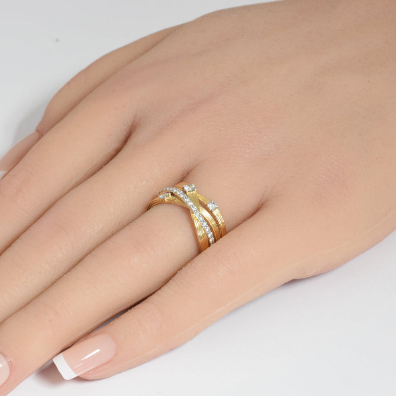 SPECIAL!.49ct G SI 14K Yellow Gold Diamond Wrap Around Band Ring Size 6.5