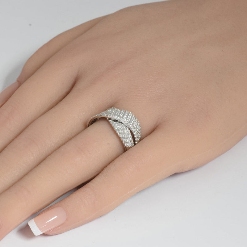 SPECIAL!.60ct G SI 14K White Gold Diamond Wrap Around Band Ring Size 6.5