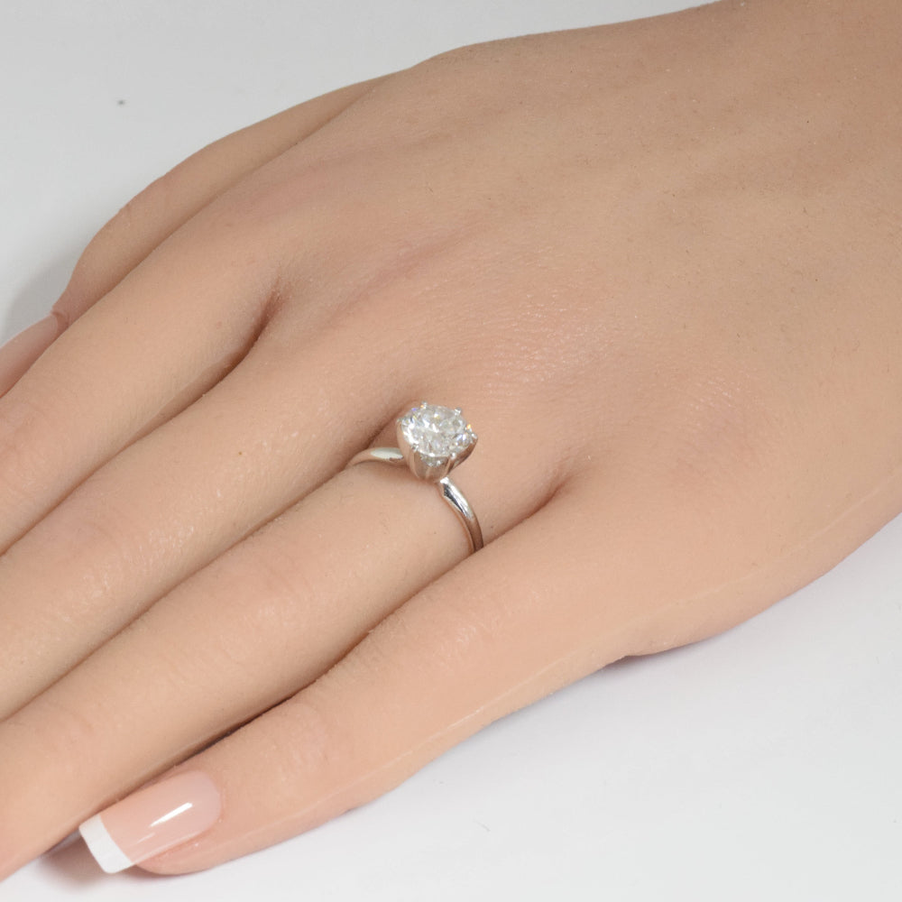 SPECIAL! 1.73ct G SI 14K White Gold Round Diamond Solitaire Ring Size 6.5