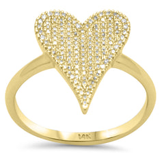 SPECIAL! .28ct G SI 14K Yellow Gold Diamond Heart Band Ring Size 6.5