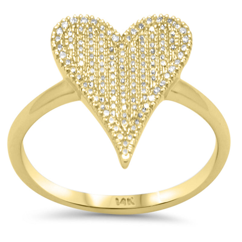 SPECIAL! .28ct G SI 14K Yellow Gold Diamond Heart Band Ring Size 6.5