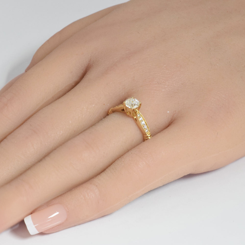 SPECIAL!.66ct G SI 14K Yellow Gold Round Diamond Engagement Ring  Size 6.5