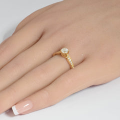 SPECIAL!.66ct G SI 14K Yellow Gold Round Diamond Engagement Ring  Size 6.5