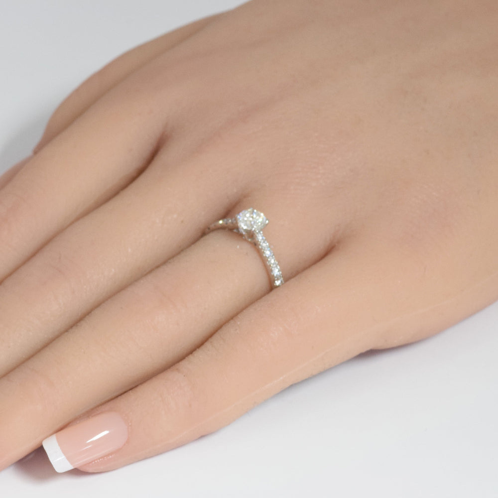 SPECIAL! .76ct G SI 14K White Gold Diamond Round Engagement Ring Size 6.5