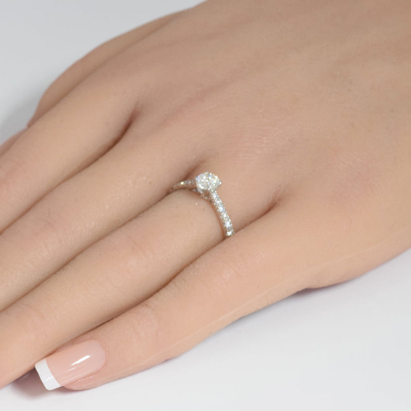 SPECIAL! .76ct G SI 14K White Gold Diamond Round Engagement Ring Size 6.5
