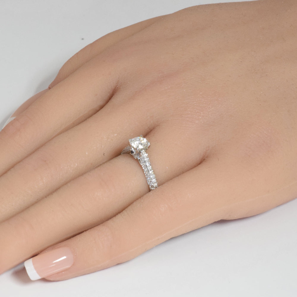 SPECIAL!1.07ct G SI 14K White Gold Round Diamond Engagement Ring Size 6.5