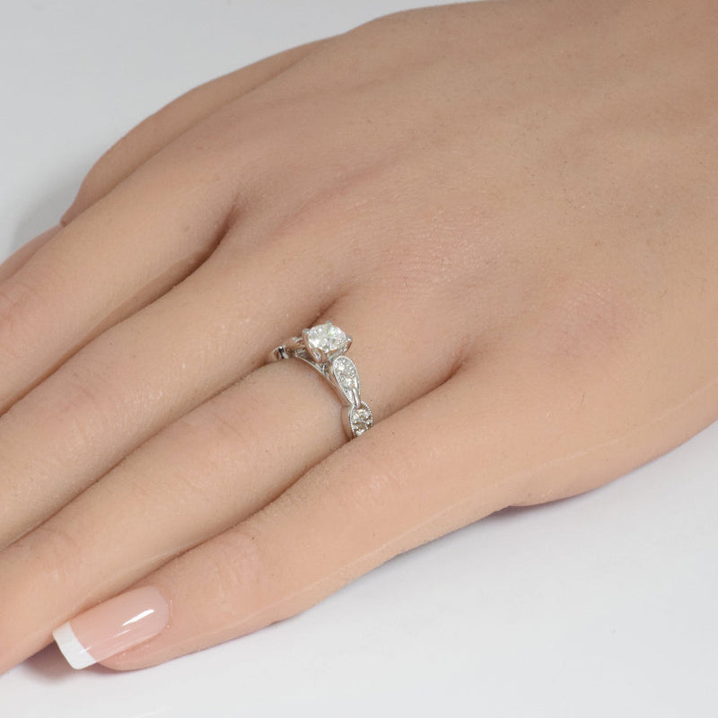 SPECIAL!.74ct G SI 14K White Gold Round Diamond Engagement Ring Size 6.5