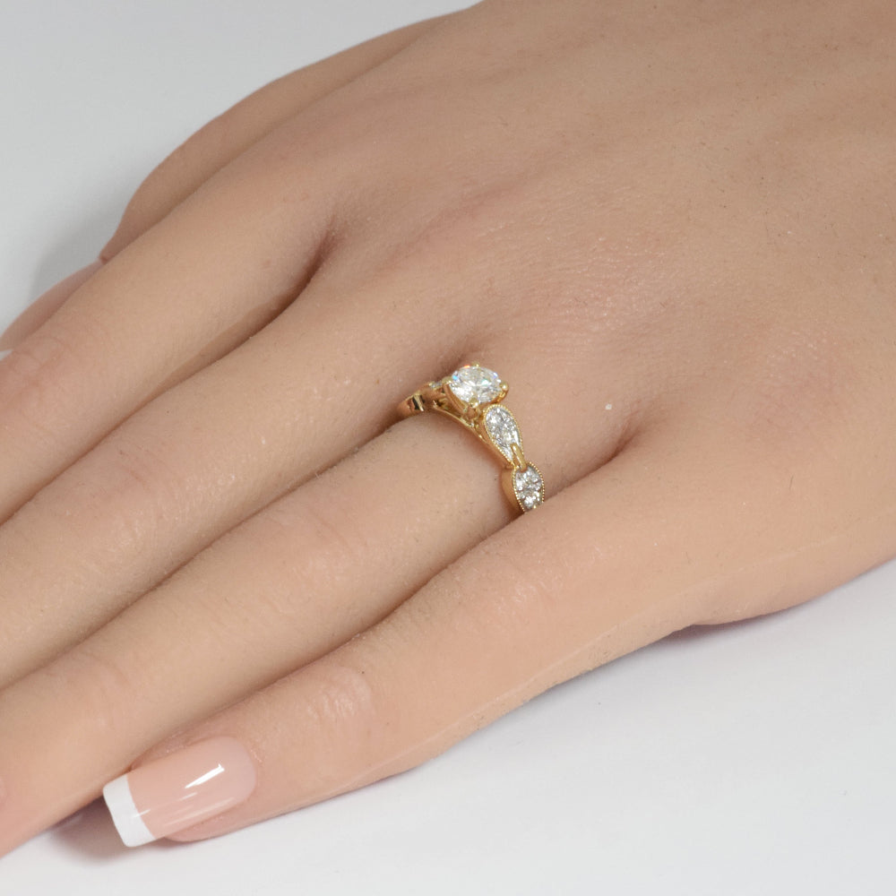 SPECIAL!.74ct G SI 14K Yellow Gold Round Diamond Engagement Ring Size 6.5