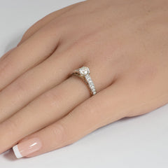 SPECIAL!.82ct G SI 14K Two Tone Gold Round Diamond Engagement Ring Size 6.5