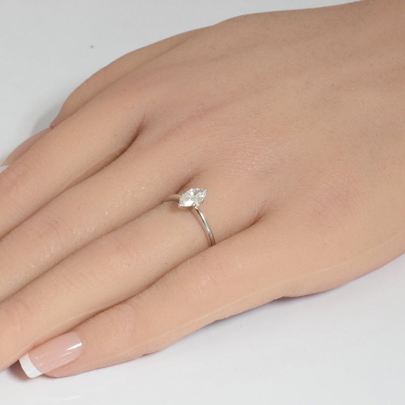SPECIAL!.50ct G SI 14K White Gold Marquise Diamond Solitaire Ladies Ring