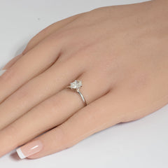 SPECIAL!.71ct F SI 14K White Gold Oval Cut Diamond Solitaire Ladies Ring