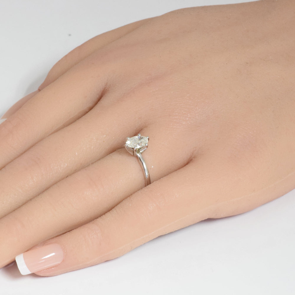 SPECIAL!.80ct F SI 14K White Gold Oval Cut Diamond Solitaire Ladies Ring