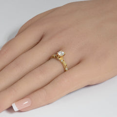SPECIAL! .63ct G SI 14K Yellow Gold Diamond Miligrain Engagement Ring Size 6.5