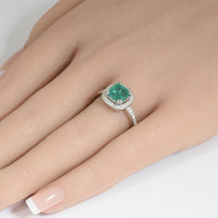 SPECIAL! 2.02ct G SI 14K White Gold Diamond & Natural Emerald Gemstone Ring  Size 6.5