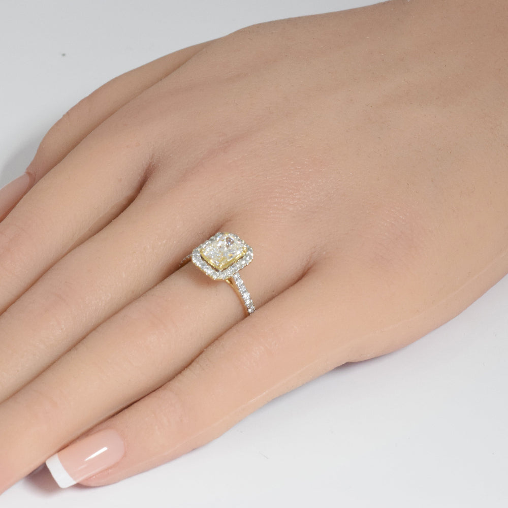 SPECIAL! 1.46ct G SI Center 1ct 14K Yellow Gold Radiant Diamond Engagement Ring